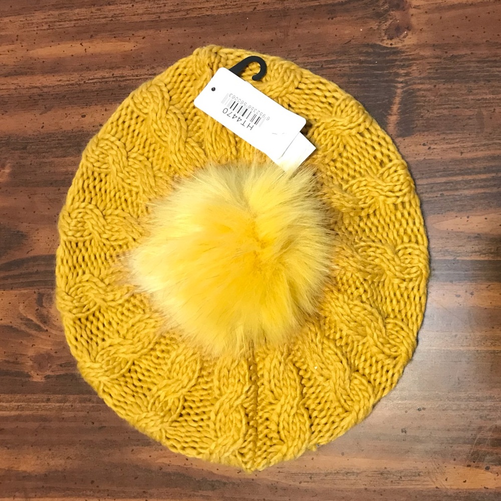 Mustard colored slouch beanie
